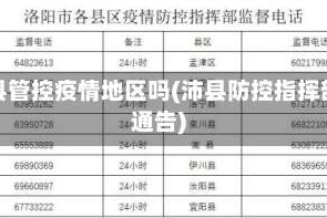 沛县管控疫情地区吗(沛县防控指挥部通告)