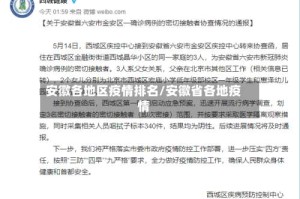 安徽各地区疫情排名/安徽省各地疫情