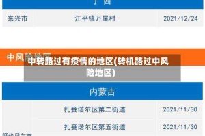 中转路过有疫情的地区(转机路过中风险地区)