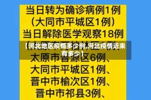 【河北地区疫情多少例,河北疫情近来有多少】
