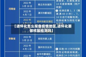 【进怀化怎么报备疫情地区,进怀化要做核酸检测吗】