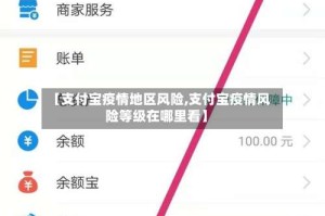 【支付宝疫情地区风险,支付宝疫情风险等级在哪里看】