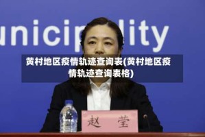 黄村地区疫情轨迹查询表(黄村地区疫情轨迹查询表格)