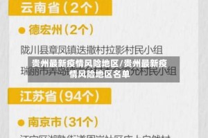 贵州最新疫情风险地区/贵州最新疫情风险地区名单