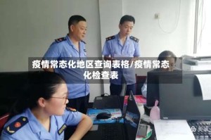 疫情常态化地区查询表格/疫情常态化检查表