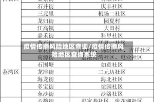 疫情传播风险地区查询/疫情传播风险地区查询系统
