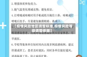 【疫情风险地区调整标准,疫情风险等级调整依据】