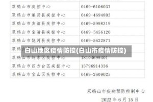 白山地区疫情防控(白山市疫情防控)