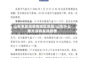 山东未发现疫情地区原因/山东什么地方没有发现疫情
