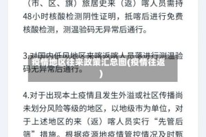 疫情地区往来政策汇总图(疫情往返)