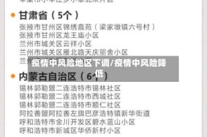 疫情中风险地区下调/疫情中风险降低