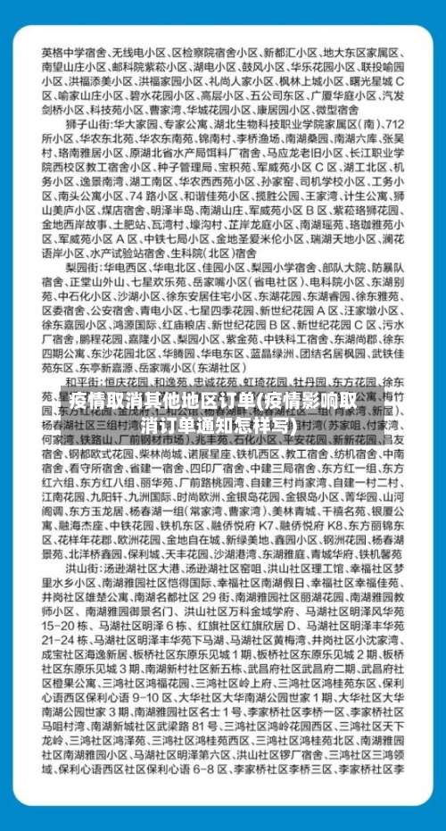 疫情取消其他地区订单(疫情影响取消订单通知怎样写)-第2张图片