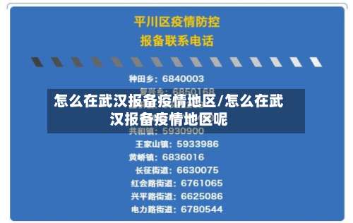 怎么在武汉报备疫情地区/怎么在武汉报备疫情地区呢-第1张图片