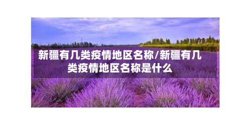 新疆有几类疫情地区名称/新疆有几类疫情地区名称是什么-第2张图片