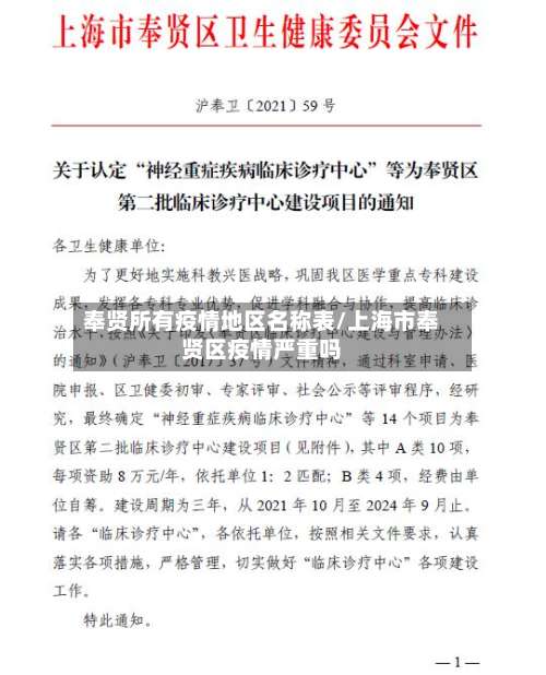 奉贤所有疫情地区名称表/上海市奉贤区疫情严重吗-第3张图片