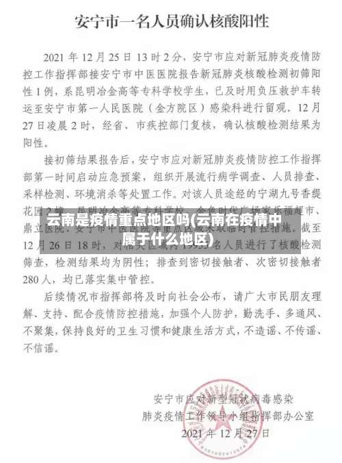 云南是疫情重点地区吗(云南在疫情中属于什么地区)-第2张图片